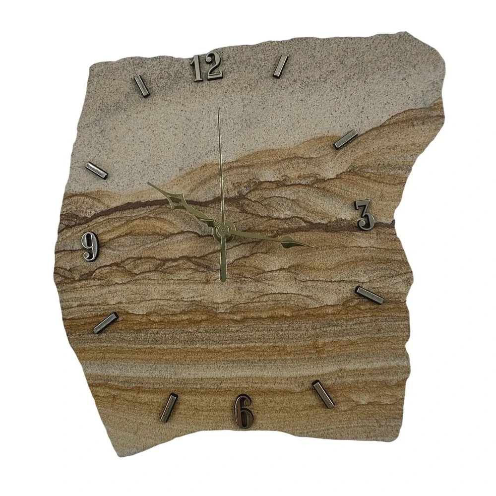 Desert Sandscapes Wall Clock Tan Brown Sandstone Southwest Vintage 1980s Arizona